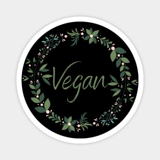 Be Vegan! Pretty Floral Magnet